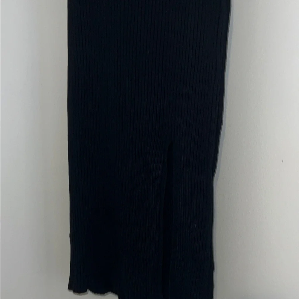 Nwt Abercrombie & Fitch Black Ribbed V-Neck Maxi Slip Dress